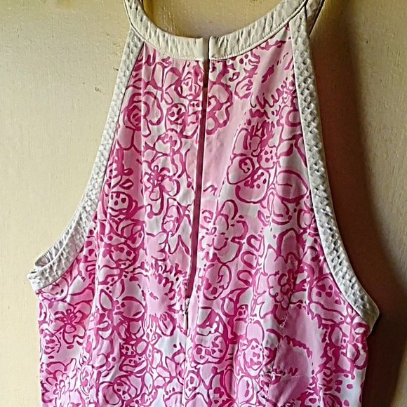 Lilli Pulitzer Pink Floral Hand Painted Dress - Size 10 - Picture 2 of 2